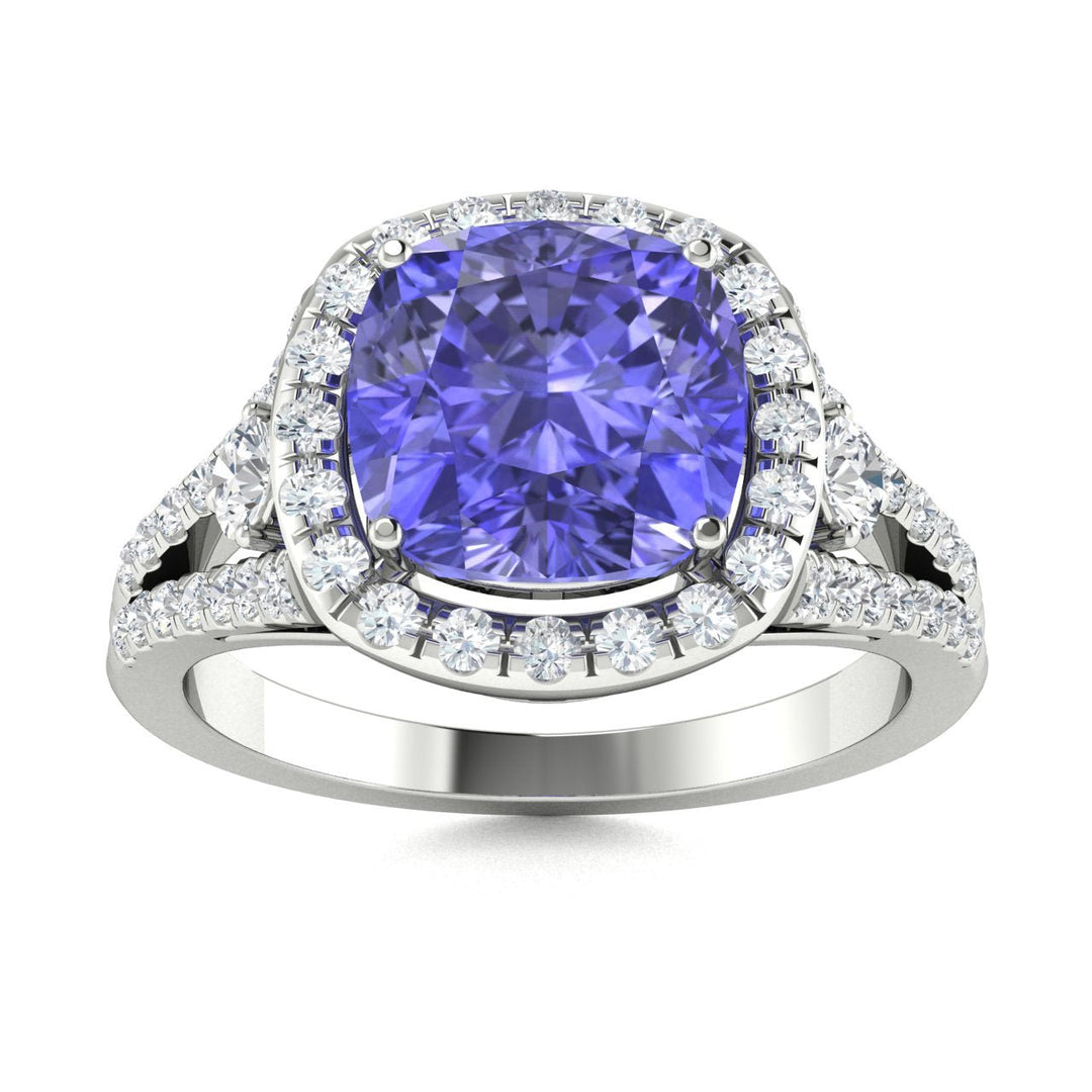 14KT Gold Tanzanite and Diamond Ladies Ring (Tanzanite 1.8 cts. White Diamond 0.44 cts.)