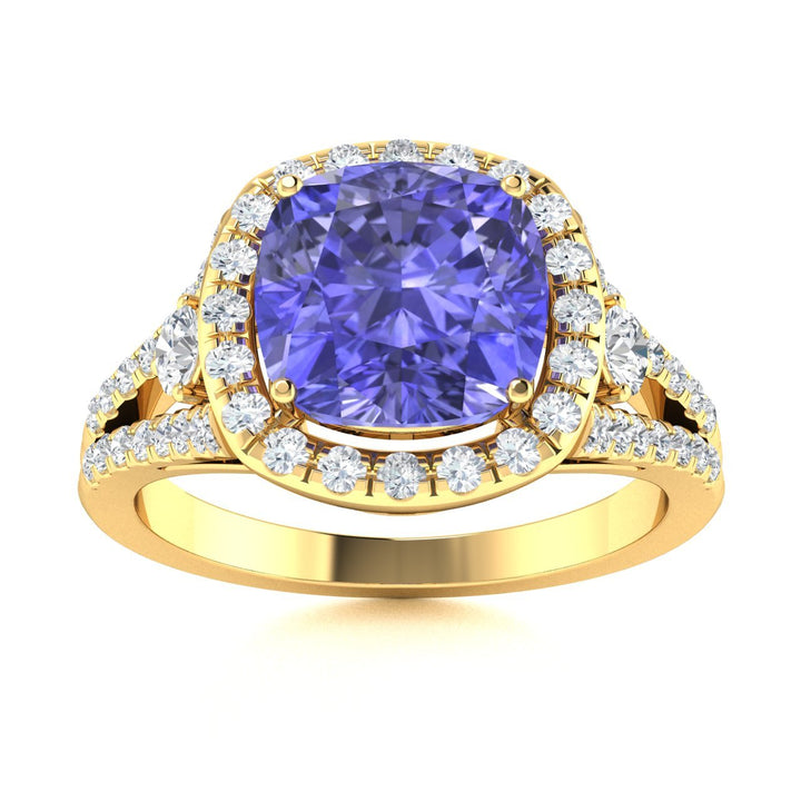 14KT Gold Tanzanite and Diamond Ladies Ring (Tanzanite 1.8 cts. White Diamond 0.44 cts.)