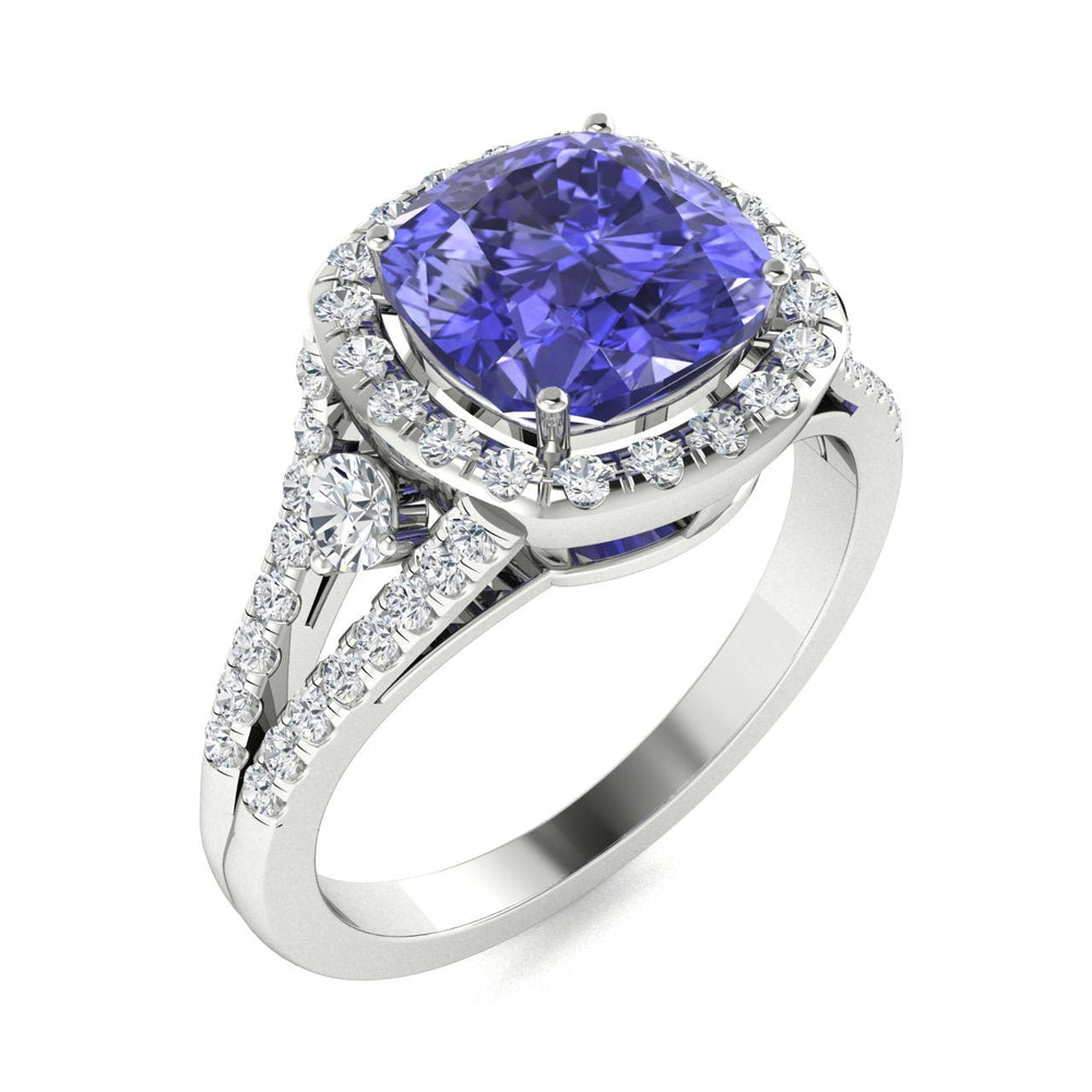14KT Gold Tanzanite and Diamond Ladies Ring (Tanzanite 1.8 cts. White Diamond 0.44 cts.)