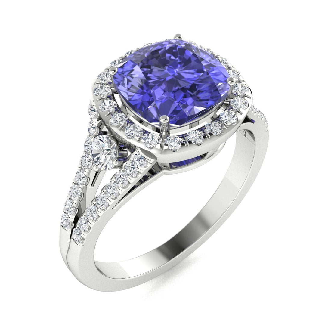 14KT Gold Tanzanite and Diamond Ladies Ring (Tanzanite 1.8 cts. White Diamond 0.44 cts.)