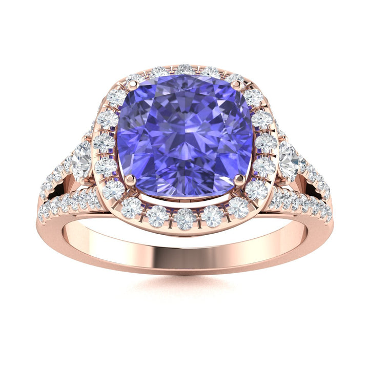 14KT Gold Tanzanite and Diamond Ladies Ring (Tanzanite 1.8 cts. White Diamond 0.44 cts.)