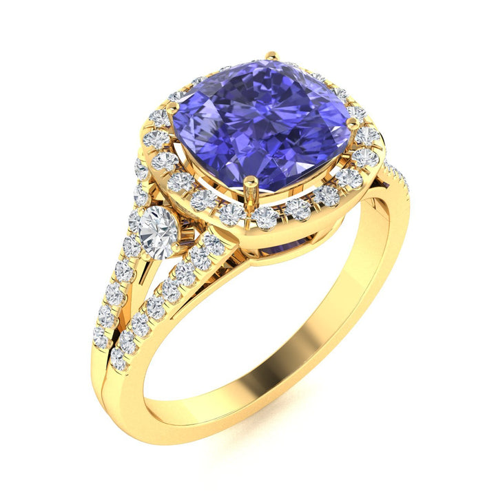 14KT Gold Tanzanite and Diamond Ladies Ring (Tanzanite 1.8 cts. White Diamond 0.44 cts.)