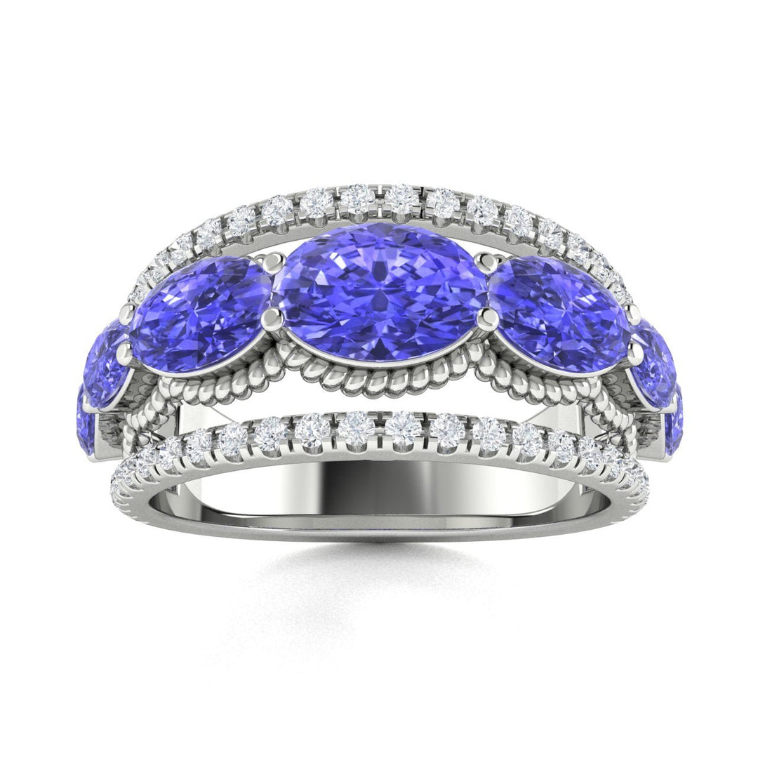 14KT Gold Tanzanite and Diamond Ladies Ring (Tanzanite 2.11 cts. White Diamond 0.42 cts.)