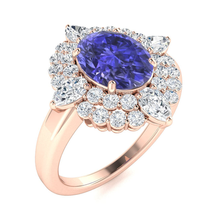 14KT Gold Tanzanite and Diamond Ladies Ring (Tanzanite 2.27 cts. White Diamond 0.85 cts.)