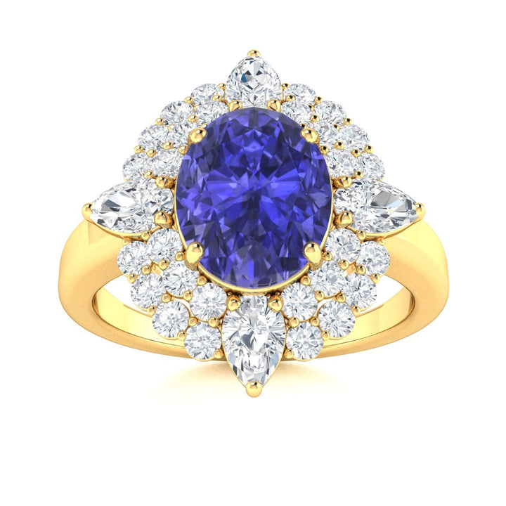 14KT Gold Tanzanite and Diamond Ladies Ring (Tanzanite 2.27 cts. White Diamond 0.85 cts.)