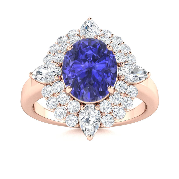14KT Gold Tanzanite and Diamond Ladies Ring (Tanzanite 2.27 cts. White Diamond 0.85 cts.)