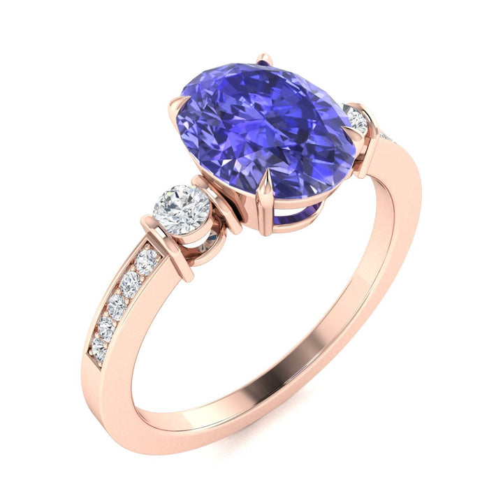 14KT Gold Tanzanite and Diamond Ladies Ring (Tanzanite 2.28 cts. White Diamond 0.26 cts.)