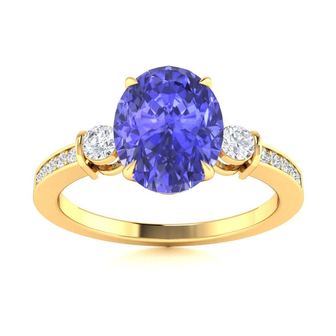 14KT Gold Tanzanite and Diamond Ladies Ring (Tanzanite 2.28 cts. White Diamond 0.26 cts.)
