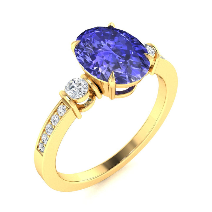 14KT Gold Tanzanite and Diamond Ladies Ring (Tanzanite 2.28 cts. White Diamond 0.26 cts.)