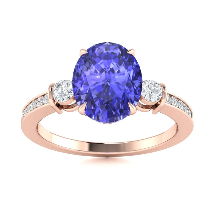 14KT Gold Tanzanite and Diamond Ladies Ring (Tanzanite 2.28 cts. White Diamond 0.26 cts.)