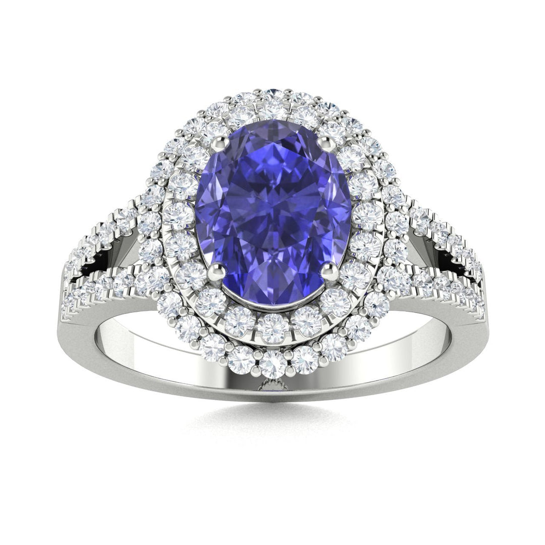 14KT Gold Tanzanite and Diamond Ladies Ring (Tanzanite 2.29 cts. White Diamond 0.73 cts.)