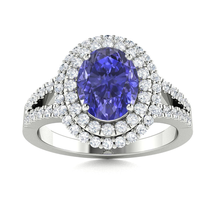 14KT Gold Tanzanite and Diamond Ladies Ring (Tanzanite 2.29 cts. White Diamond 0.73 cts.)