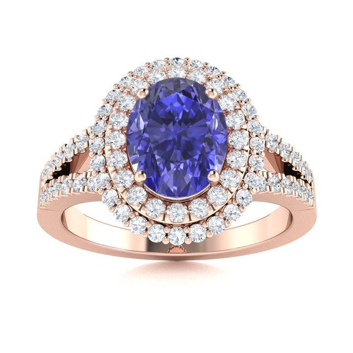 14KT Gold Tanzanite and Diamond Ladies Ring (Tanzanite 2.29 cts. White Diamond 0.73 cts.)