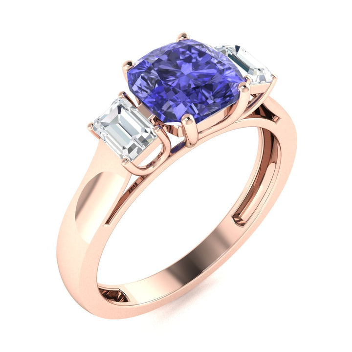 14KT Gold Tanzanite and Diamond Ladies Ring (Tanzanite 2.31 cts. White Diamond 0.14 cts.)