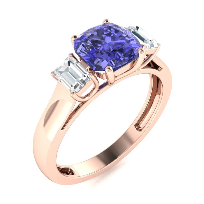 14KT Gold Tanzanite and Diamond Ladies Ring (Tanzanite 2.31 cts. White Diamond 0.14 cts.)