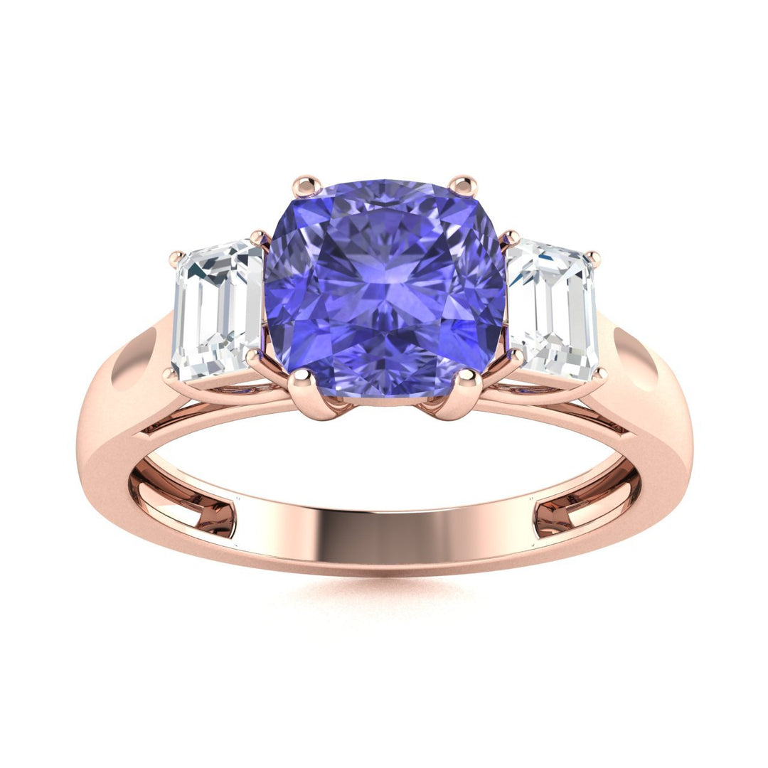 14KT Gold Tanzanite and Diamond Ladies Ring (Tanzanite 2.31 cts. White Diamond 0.14 cts.)