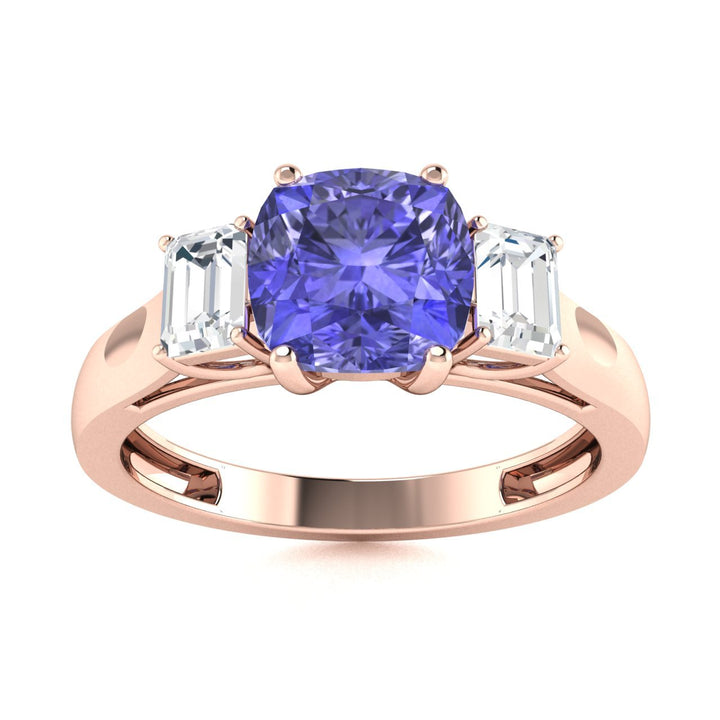 14KT Gold Tanzanite and Diamond Ladies Ring (Tanzanite 2.31 cts. White Diamond 0.14 cts.)