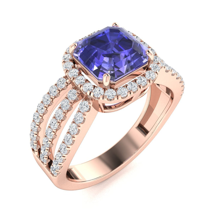 14KT Gold Tanzanite and Diamond Ladies Ring (Tanzanite 2.33 cts. White Diamond 0.65 cts.)