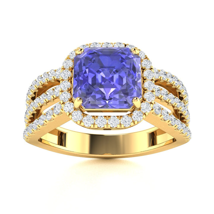 14KT Gold Tanzanite and Diamond Ladies Ring (Tanzanite 2.33 cts. White Diamond 0.65 cts.)