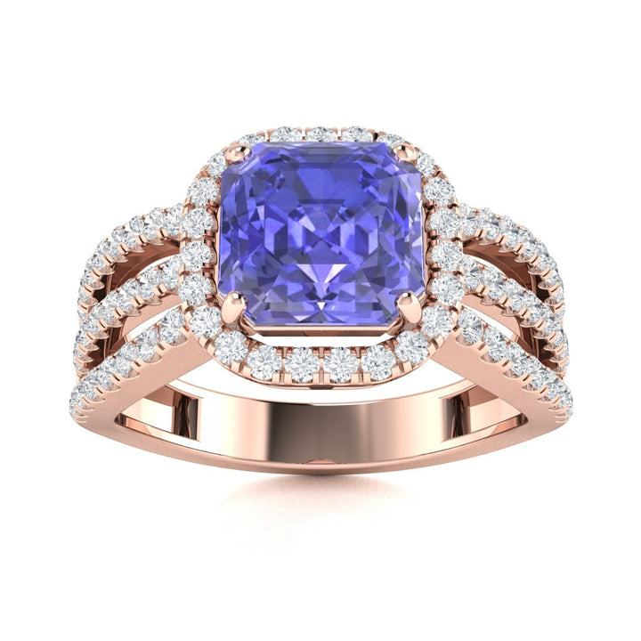 14KT Gold Tanzanite and Diamond Ladies Ring (Tanzanite 2.33 cts. White Diamond 0.65 cts.)