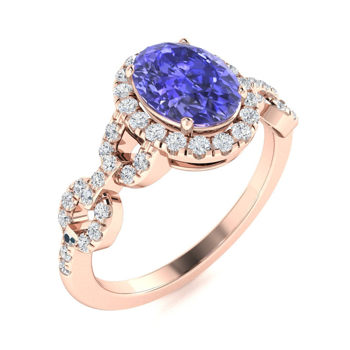 14KT Gold Tanzanite and Diamond Ladies Ring (Tanzanite 2.62 cts. White Diamond 0.68 cts.)