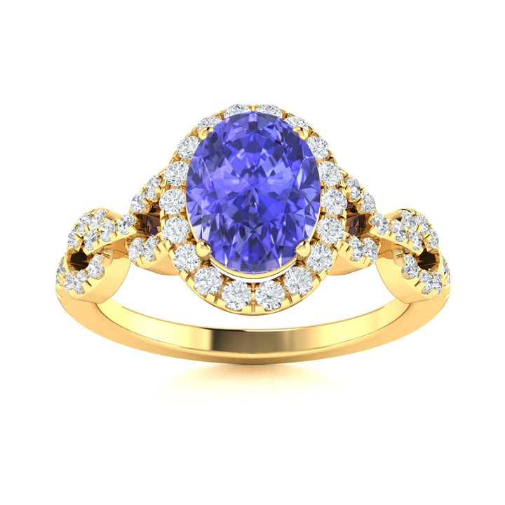 14KT Gold Tanzanite and Diamond Ladies Ring (Tanzanite 2.62 cts. White Diamond 0.68 cts.)