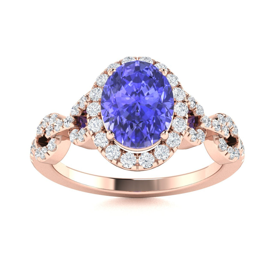 14KT Gold Tanzanite and Diamond Ladies Ring (Tanzanite 2.62 cts. White Diamond 0.68 cts.)