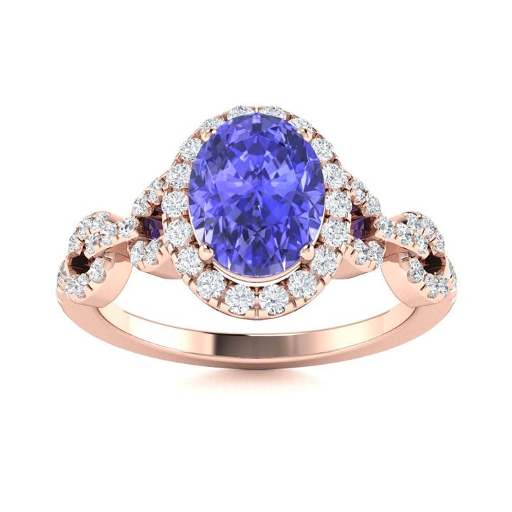 14KT Gold Tanzanite and Diamond Ladies Ring (Tanzanite 2.62 cts. White Diamond 0.68 cts.)
