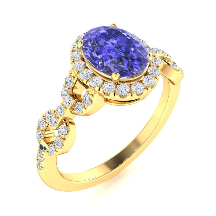 14KT Gold Tanzanite and Diamond Ladies Ring (Tanzanite 2.62 cts. White Diamond 0.68 cts.)
