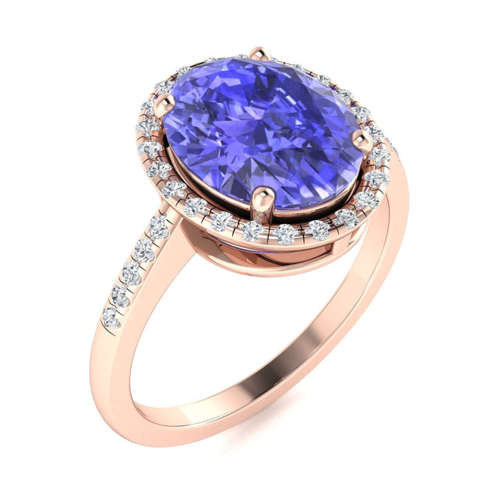 14KT Gold Tanzanite and Diamond Ladies Ring (Tanzanite 2.64 cts. White Diamond 0.27 cts.)