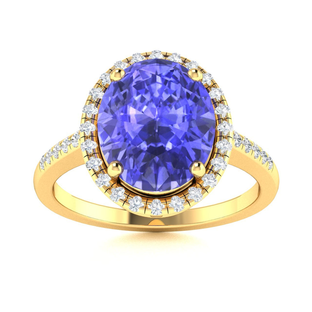 14KT Gold Tanzanite and Diamond Ladies Ring (Tanzanite 2.64 cts. White Diamond 0.27 cts.)