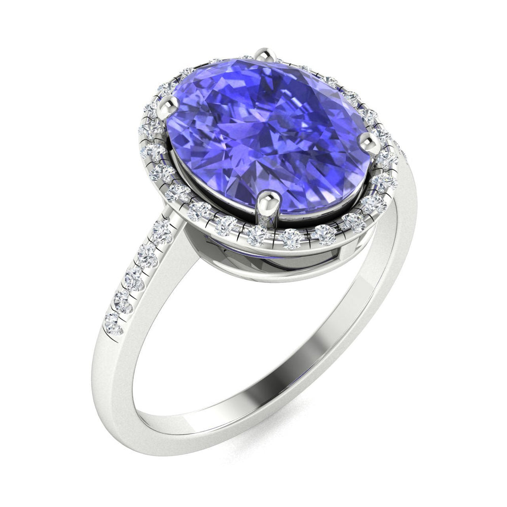 14KT Gold Tanzanite and Diamond Ladies Ring (Tanzanite 2.64 cts. White Diamond 0.27 cts.)