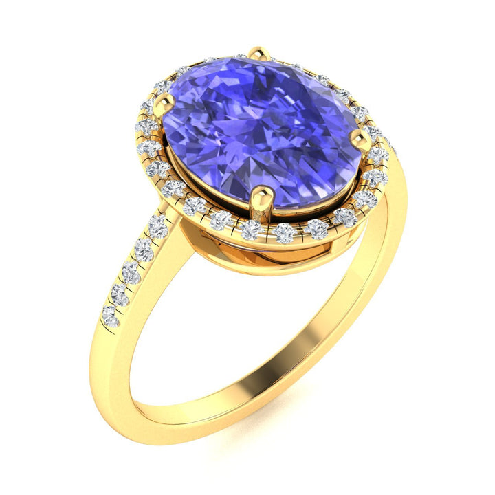 14KT Gold Tanzanite and Diamond Ladies Ring (Tanzanite 2.64 cts. White Diamond 0.27 cts.)
