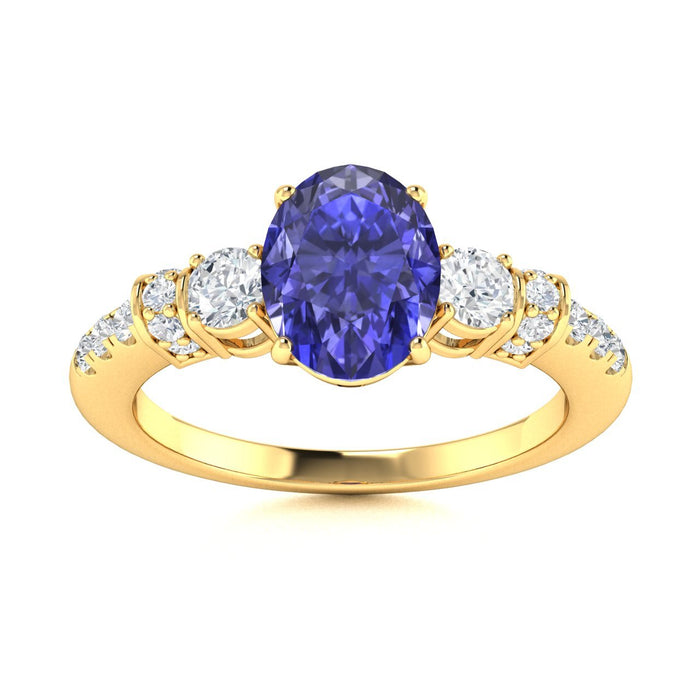 14KT Gold Tanzanite and Diamond Ladies Ring (Tanzanite 2.78 cts. White Diamond 0.65 cts.)