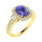 14KT Gold Tanzanite and Diamond Ladies Ring (Tanzanite 2.85 cts White Diamonds 1.00 cts)