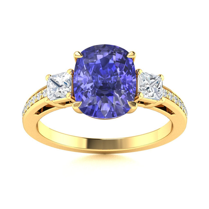 14KT Gold Tanzanite and Diamond Ladies Ring (Tanzanite 3.27 cts. White Diamond 0.43 cts.)