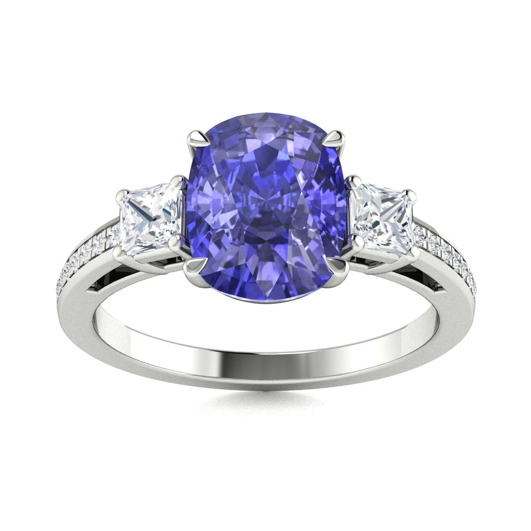14KT Gold Tanzanite and Diamond Ladies Ring (Tanzanite 3.27 cts. White Diamond 0.43 cts.)