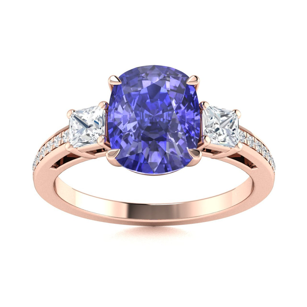 14KT Gold Tanzanite and Diamond Ladies Ring (Tanzanite 3.27 cts. White Diamond 0.43 cts.)