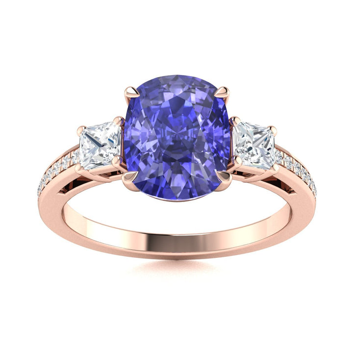 14KT Gold Tanzanite and Diamond Ladies Ring (Tanzanite 3.27 cts. White Diamond 0.43 cts.)
