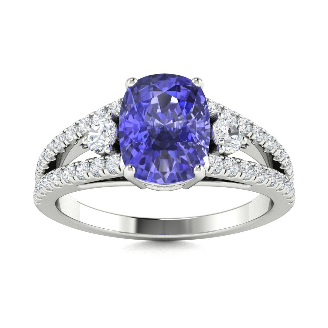 14KT Gold Tanzanite and Diamond Ladies Ring (Tanzanite 3.65 cts. White Diamond 0.36 cts.)