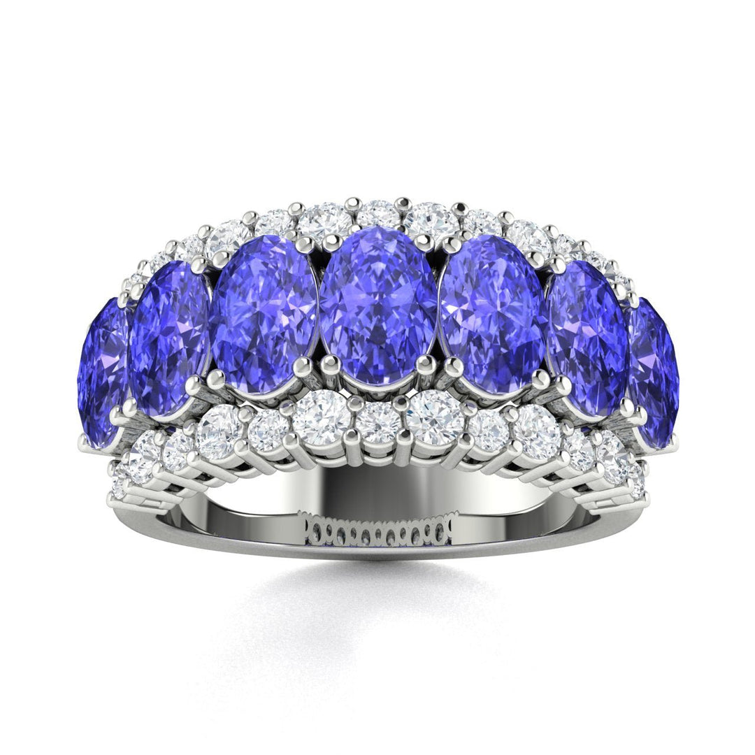 14KT Gold Tanzanite and Diamond Ladies Ring (Tanzanite 3.84 cts. White Diamond 0.72 cts.)