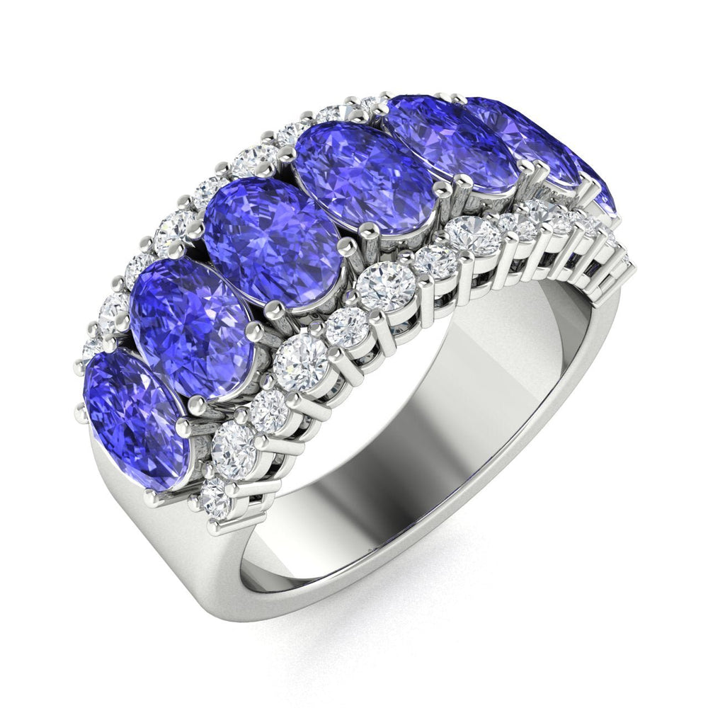 14KT Gold Tanzanite and Diamond Ladies Ring (Tanzanite 3.84 cts. White Diamond 0.72 cts.)
