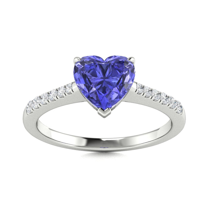 14KT Gold Tanzanite and Diamond Ladies Ring (Tanzanite 4.38 cts White Diamonds 0.50 cts)