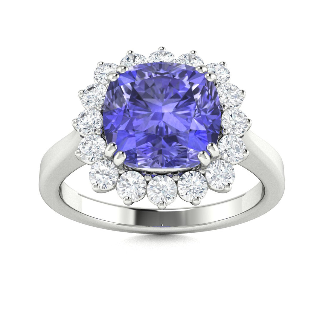 14KT Gold Tanzanite and Diamond Ladies Ring (Tanzanite 5.07 cts White Diamonds 0.88 cts)