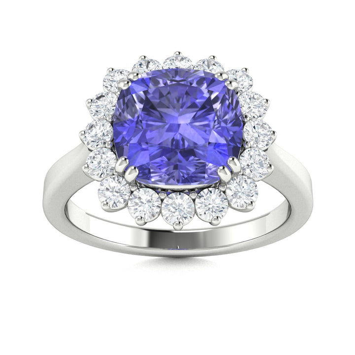 14KT Gold Tanzanite and Diamond Ladies Ring (Tanzanite 5.07 cts White Diamonds 0.88 cts)