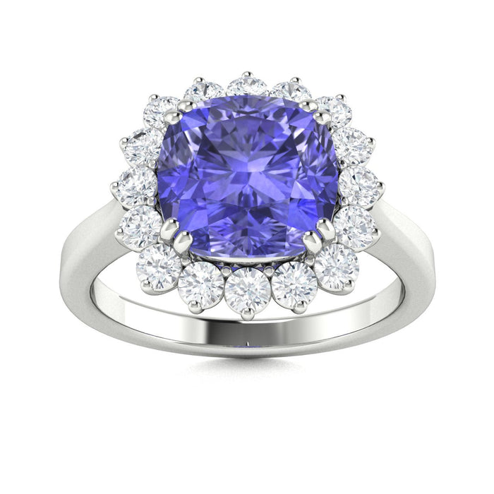 14KT Gold Tanzanite and Diamond Ladies Ring (Tanzanite 5.07 cts White Diamonds 0.88 cts)