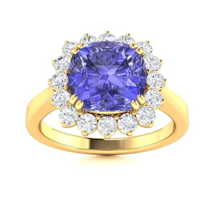 14KT Gold Tanzanite and Diamond Ladies Ring (Tanzanite 5.07 cts White Diamonds 0.88 cts)