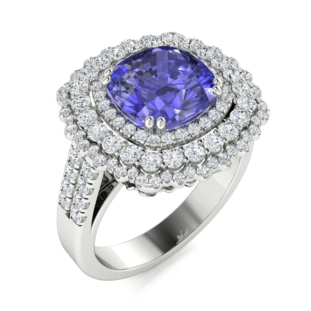 14KT Gold Tanzanite and Diamond Ladies Ring (Tanzanite 6.75 cts. White Diamond 2.25 cts.)