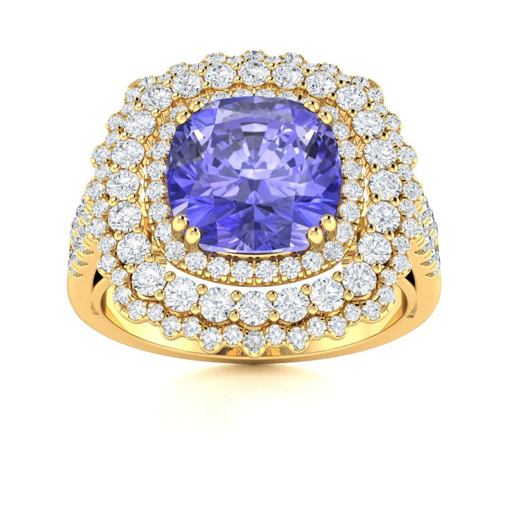 14KT Gold Tanzanite and Diamond Ladies Ring (Tanzanite 6.75 cts. White Diamond 2.25 cts.)
