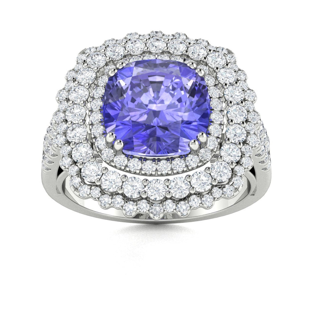 14KT Gold Tanzanite and Diamond Ladies Ring (Tanzanite 6.75 cts. White Diamond 2.25 cts.)